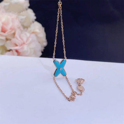 [AuraEcho]JEUX BRACELET TURQUOISE PINK GOLD 1 DIAMOND