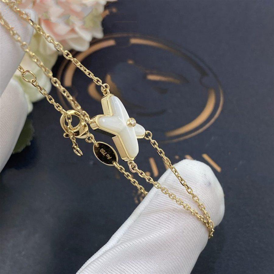 [AuraEcho]JEUX BRACELET WHITE MOP GOLD 1 DIAMOND
