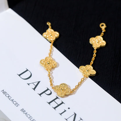 [AuraEcho]CLOVER 5 MOTIFS BRONZING BRACELET