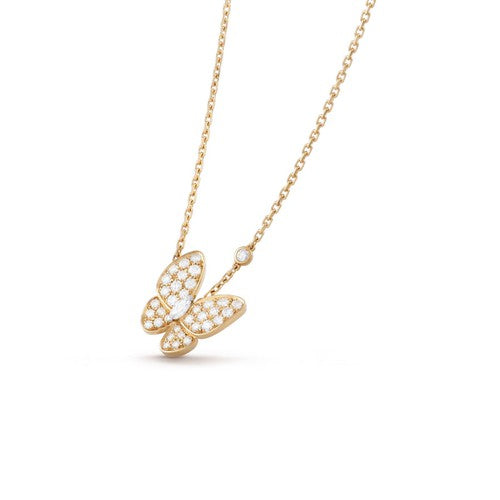 [AuraEcho]BUTTERFLY DIAMOND NECKLACE