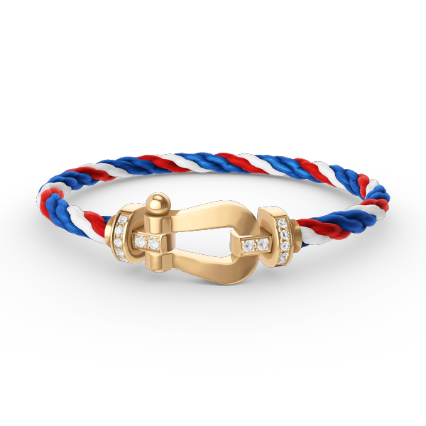 [AuraEcho]FORCE LARGE HORSESHOE HALF DIAMOND BRACELET GOLD