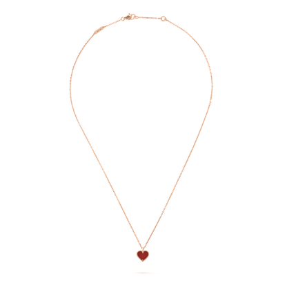 [AuraEcho]SWEET CLOVER CARNELIAN HEART NECKLACE
