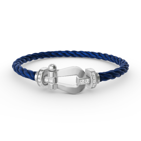[AuraEcho]FORCE LARGE HORSESHOE HALF DIAMOND BRACELET SILVER