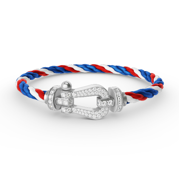 [AuraEcho]FORCE LARGE HORSESHOE FULL DIAMOND BRACELET SILVER