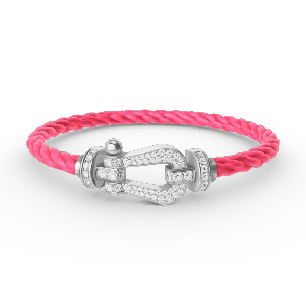 [AuraEcho]FORCE LARGE HORSESHOE FULL DIAMOND BRACELET SILVER