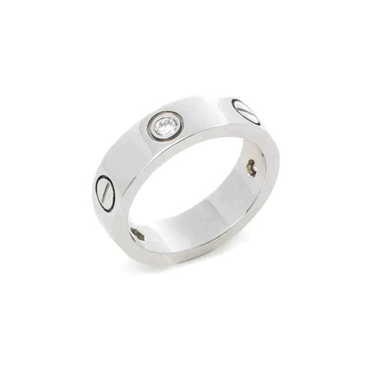 [AuraEcho]LOVE RING 5.5MM 3 DIAMONDS SILVER